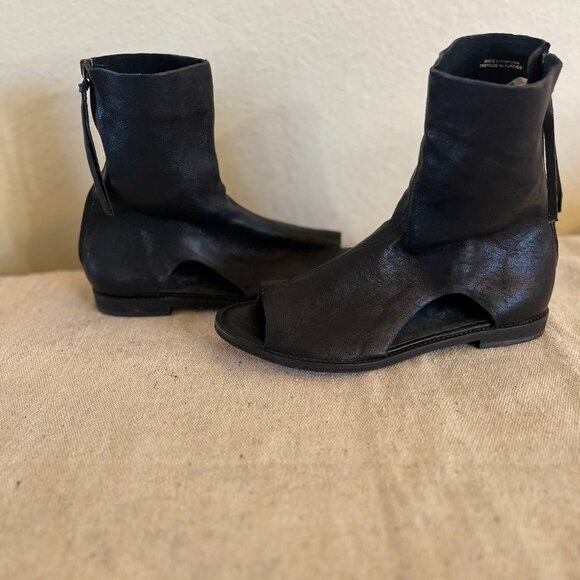 Free People Black Leather Ridge Runner Sandals Sz 10 - Picture 7 of 12